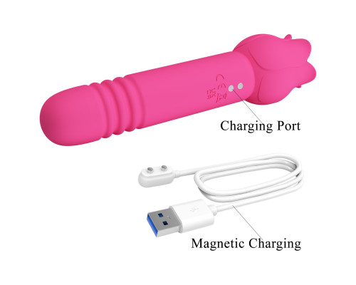 Розовый двусторонний вибратор Chaley