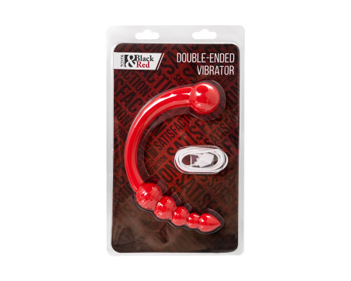 Красный двусторонний вибратор - 35 см.
