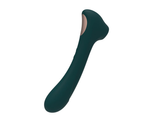 Изумрудный двусторонний стимулятор Quiver - 20,2 см.