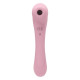 Нежно-розовый двусторонний стимулятор Daisy Massager - 20,2 см.