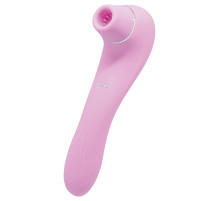 Розовый стимулятор Smoooch Clitoral Suction   Vibration - 18,6 см.