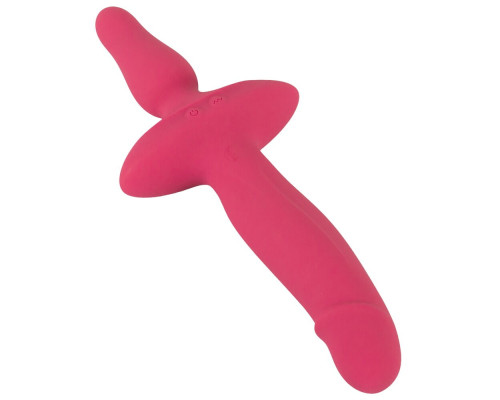 Розовый двусторонний вибратор 2in1 Vibrator   Butt Plug