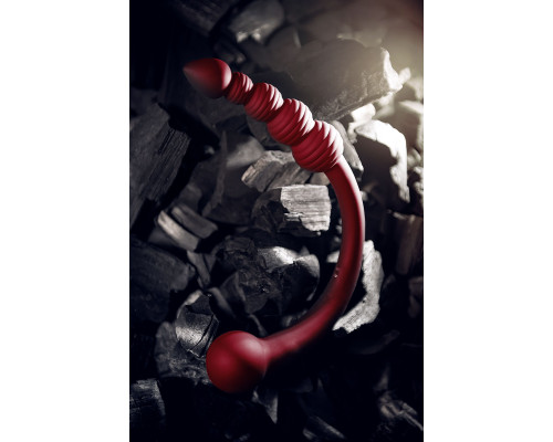 Красный двусторонний вибратор - 35 см.