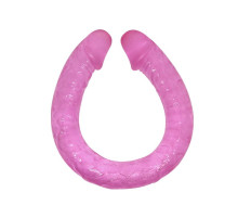 Розовый двухсторонний фаллоимитатор - 48,5 см.