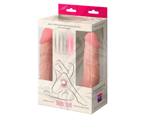 Двусторонний фаллоимитатор из неоскин - 49,5 см.