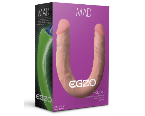 Двусторонний фаллоимитатор из cyberskin Mad Pepper - 47 см.