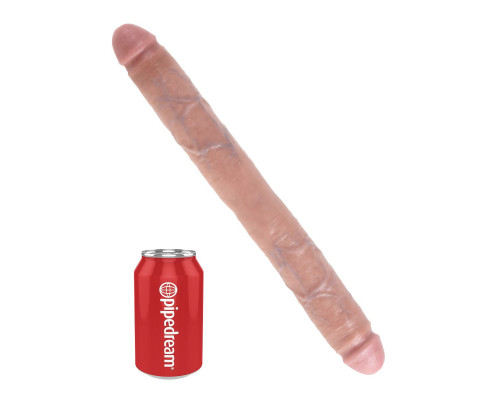 Телесный двусторонний фаллоимитатор 16  Thick Double Dildo - 40,6 см.