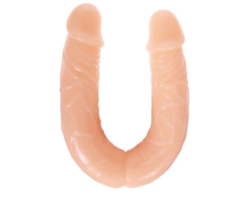 Двухголовый телесный фаллоимитатор - 35,9 см.