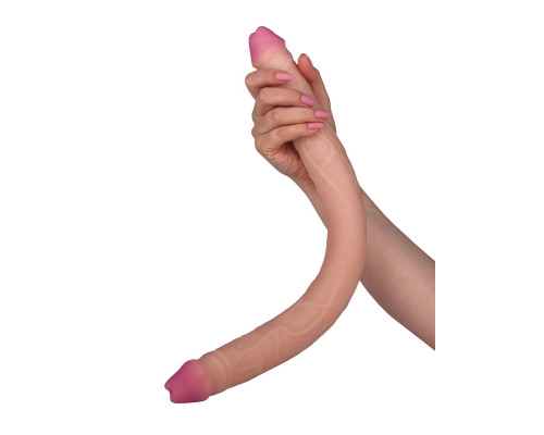 Двусторонний фаллоимитатор из неоскин - 49,5 см.