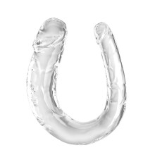 Прозрачный двусторонний фаллоимитатор Medium Double Trouble - 33 см.