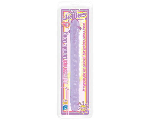 Двухсторонний фиолетовый фаллоимитатор Double Dong Purple Jellie - 46 см.
