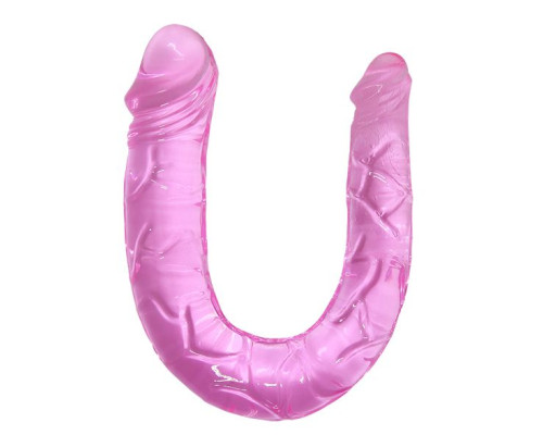 Двухголовый розовый фаллоимитатор - 29,8 см.