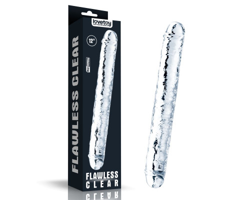 Прозрачный двусторонний фаллоимитатор Flawless Clear Double Dildo - 30 см.