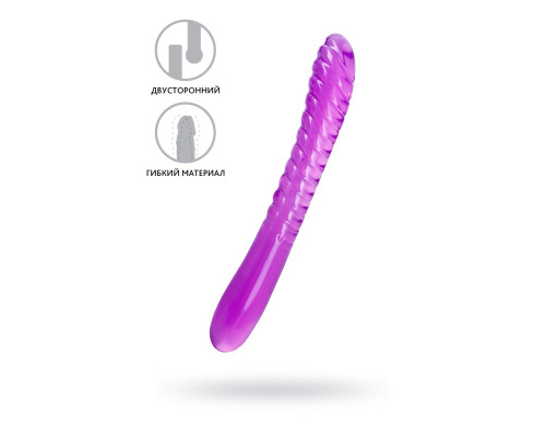 Фиолетовый двусторонний фаллоимитатор Frica - 23 см.