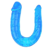 Голубой двухголовый фаллоимитатор Double Dong - 29,8 см.