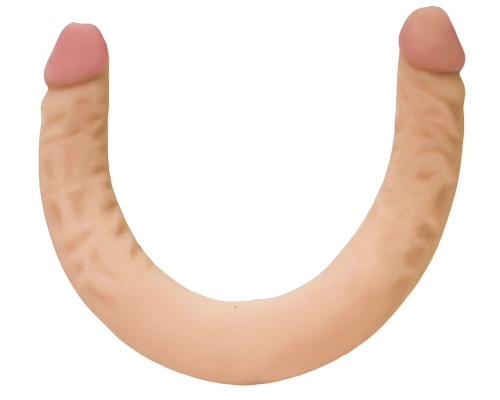 Двусторонний фаллоимитатор телесного цвета - 42,6 см.