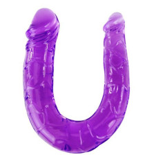 Двухголовый  фиолетовый фаллоимитатор - 29,8 см.