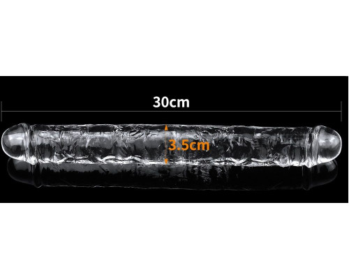 Прозрачный двусторонний фаллоимитатор Flawless Clear Double Dildo - 30 см.