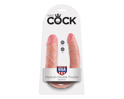 Двусторонний фаллоимитатор U-Shaped Medium Double Trouble - 34,6 см.