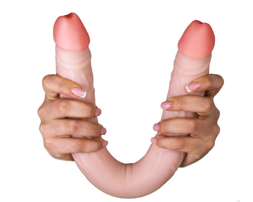 Двусторонний фаллоимитатор из неоскин - 49,5 см.