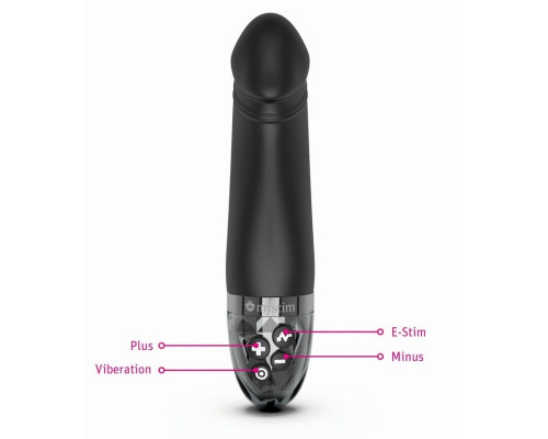 Черный вибратор с электростимуляцией Real Deal Neal - 16,5 см.