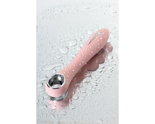 Розовый силиконовый вибратор с электростимуляцией GALVANI VIBE - 21 см.