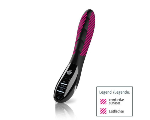 Вибратор с электростимуляцией Sizzling Simon Black Edition - 27 см.