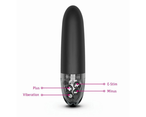 Черный вибратор с электростимуляцией Sleak Freak - 14 см.