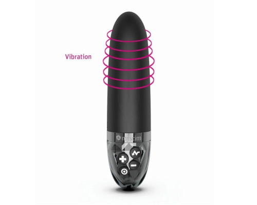 Черный вибратор с электростимуляцией Sleak Freak - 14 см.