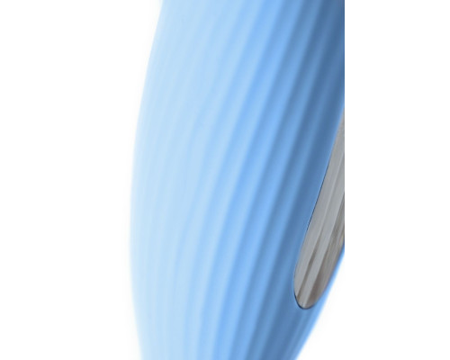 Голубой силиконовый вибратор с электростимуляцией TESLA G-POINT - 21 см.