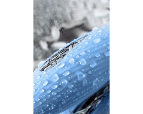 Голубой силиконовый вибратор с электростимуляцией TESLA G-POINT - 21 см.