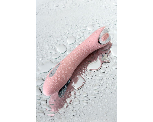 Розовый силиконовый вибратор с электростимуляцией TESLA G-POINT - 21 см.