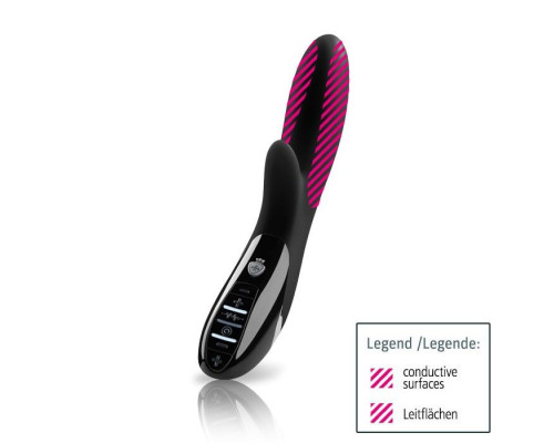 Чёрный вибромассажер c электростимуляцией Daring Danny Black Edition - 27 см.