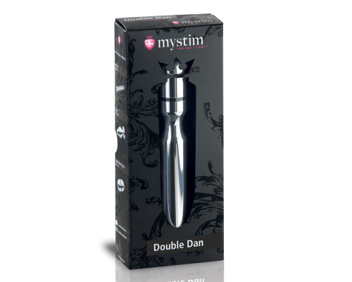 Фаллос для интенсивного электросекса Double Dan - 15,5 см.