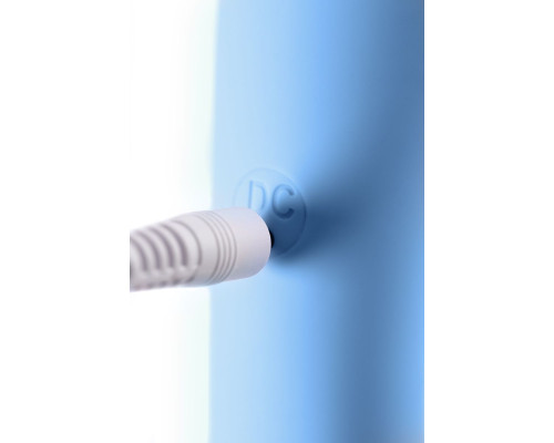 Голубой силиконовый вибратор с электростимуляцией TESLA G-POINT - 21 см.