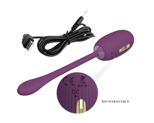 Фиолетовое виброяйцо с электростимуляцией Doreen