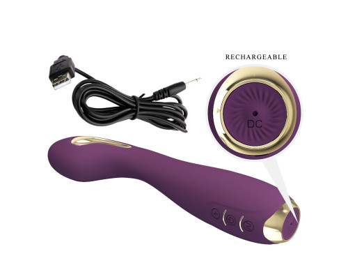 Фиолетовый вибратор-электростимулятор Hector с управлением через приложение - 19,5 см.