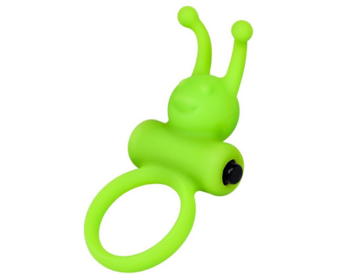 Зеленое эрекционное виброкольцо на пенис Cock Ring