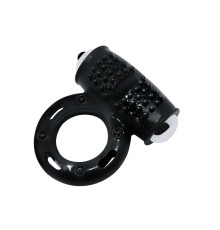 Черное эрекционное кольцо с 10 режимами вибрации