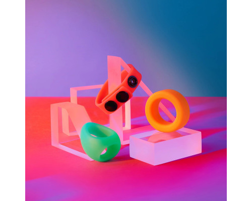 Набор из 3 разноцветных эрекционных колец Kit Neon Ring