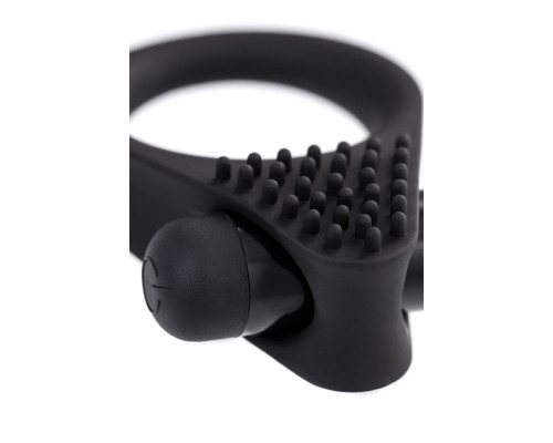 Черное эрекционное виброкольцо Brid с шипиками