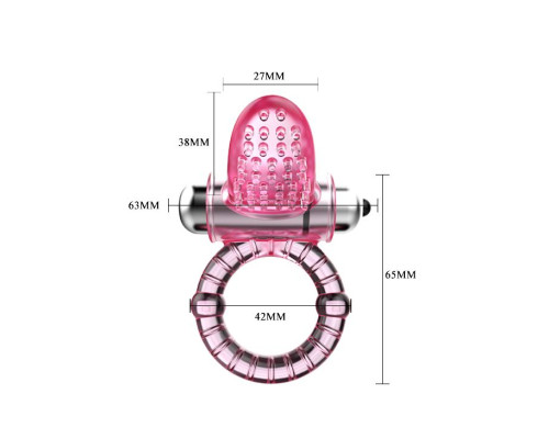 Эрекционное кольцо с вибростимулятором клитора в форме язычка