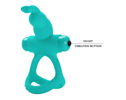 Бирюзовое эрекционное виброкольцо Passionate Figgy