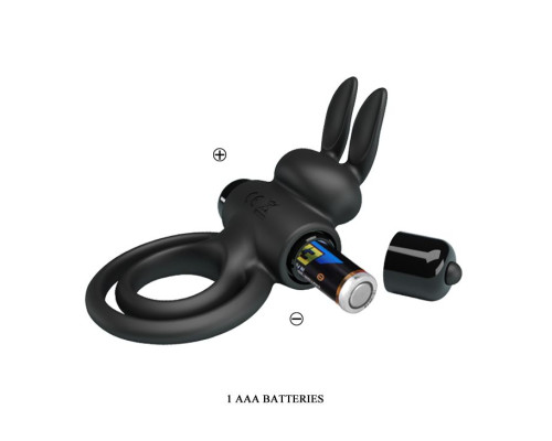 Черное эрекционное кольцо с вибростимуляцией клитора Vibrant Penis Ring III