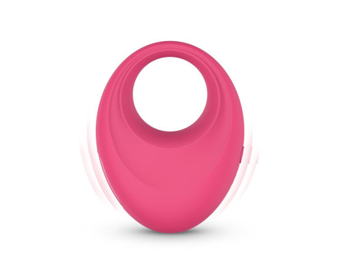 Розовое интерактивное эрекционное виброкольцо Leo
