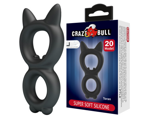 Черное двойное эрекционное кольцо Toran