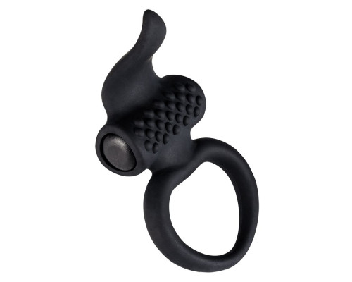 Черное эрекционное кольцо Lingus с вибрацией