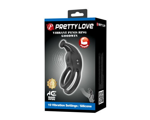 Черное перезаряжаемое виброкольцо Goodwin