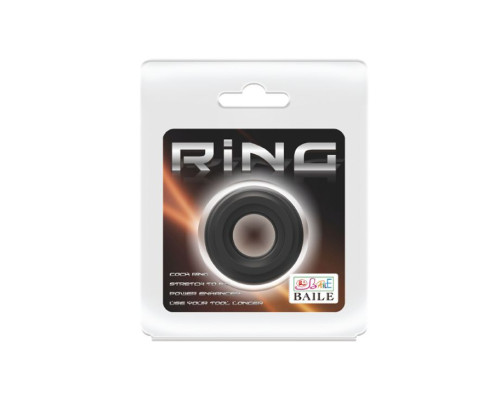 Чёрное широкое эрекционное кольцо