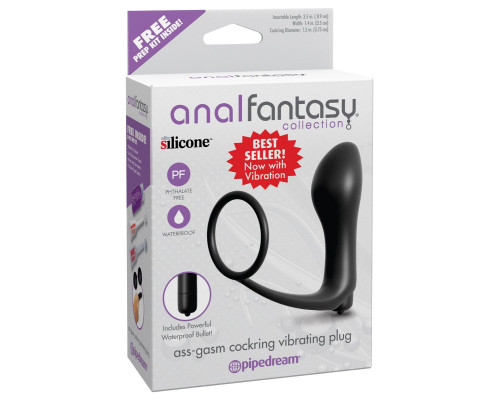Анальная пробка с вибрацией с эрекционным кольцом Ass-Gasm Cockring Vibrating Plug